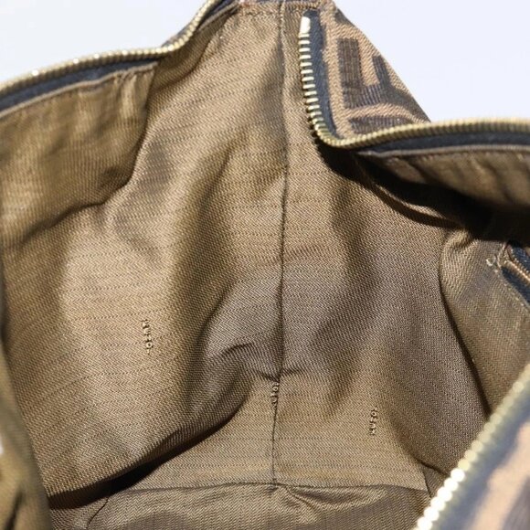 FENDI Zucca Canvas Vanity Hand Bag Black Brown Auth 146506 - Picture 12 of 16